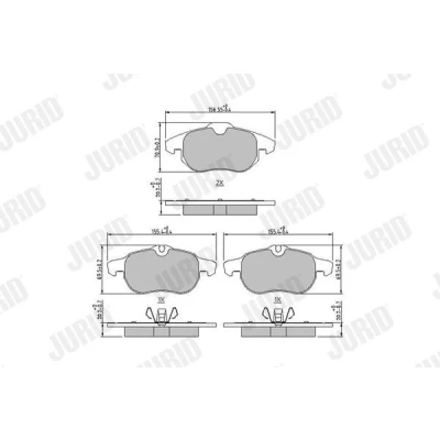 Imagen de JURID 573723J Juego de pastillas freno preparado para indicador desgaste con clip émbolo sin accesorios OPEL: Zafira B, Astra H GTC