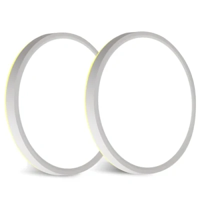 Imagen de Mille Lucciole Plafon LED Techo 24W 2400LM,3 Colores 2700/4000/6500K Lampara LED,IP44 Ø22cm para Dormitorio Cocina Salon Bano Comedor Pasillo 2 Piezas Blanco