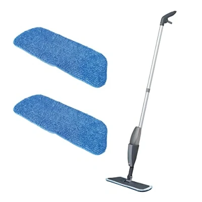 Imagen de Addis Essentials Mopa Plana de Microfibra con 2 Cabezales Repuesto Repuesto, Color Gris y Azul Claro, Talla única, Paquete 1