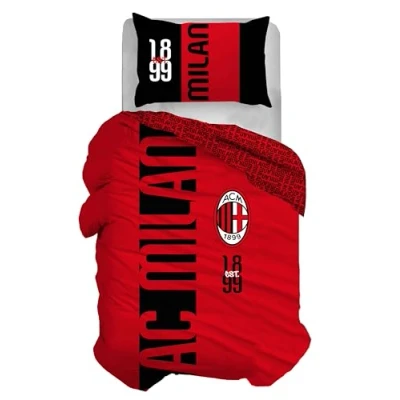 Imagen de hermet Milan Juego de Funda nórdica Individual algodón, nórdica, + Almohada, 100% Producto Oficial, (no Contiene sábana Bajera Ajustable)
