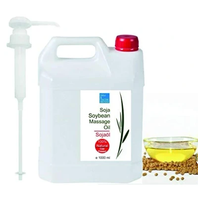 Imagen de bleumarine Bretania Aceite de Soja Hidratante 100% Puro Antiedad y Regenerador Ideal para Pieles Secas Tratamientos Antiestrías Profesional Masajes Terapéuticos, 1000 ML