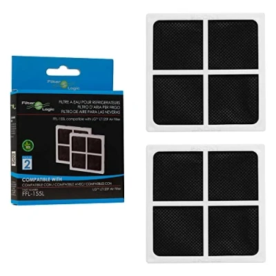 Imagen de FilterLogic FFL 155L Filtro de aire para frigorífico compatible con LG Pure N Fresh ADQ73214405 ADQ73214404 ADQ73214408 Sistema antibacteriano antiolor Pur Air (2 unidades)