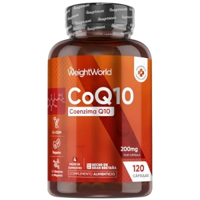 Imagen de Coenzima Q10 200mg de Concentración 120 Cápsulas Veganas Todo el Poder la Ubiquinona CoQ10, Sin Gluten, Lactosa y OGM para 4 Meses Suministro