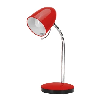 Imagen de Aigostar lámpara de escritorio retro metal， flexo vintage sin bombilla， mesa compatible con bombillas modelo E27， Máx 240V， lampara lectura cable 153 cm， rojo