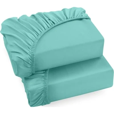 Imagen de Utopia Bedding Juego de 2 Sabana Bajera 90x200 Azul SPA Bolsillo Profundo Microfibra Cepillada (Cama 90)