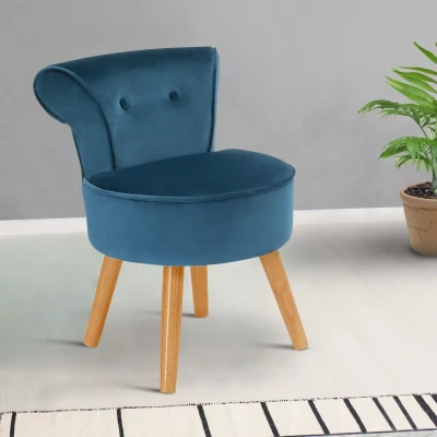 Imagen de IDMarket Sillón de sapo terciopelo azul