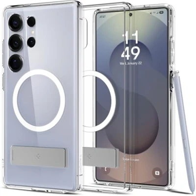 Imagen de Spigen Funda Ultra Hybrid S MagFit Compatible con Samsung Galaxy S25 5G Clear White