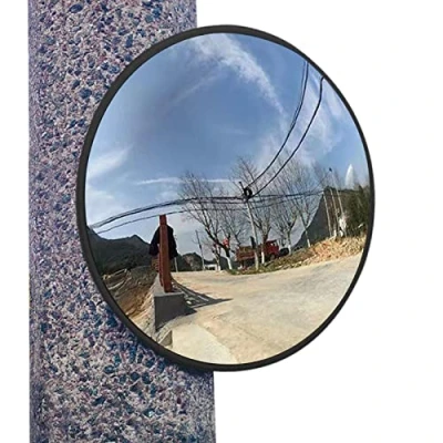 Imagen de Espejo de circulación convexo, diámetro 30 cm, seguridad exterior con soporte para callejones garaje montaje en pared ajustable