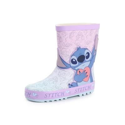 Imagen de Disney Lilo &amp; Stitch Botas de Agua para Niñas Niños con Estampado Total en Púrpura Goma Resistentes al