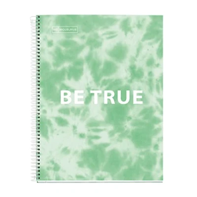 Imagen de Miquelrius Cuaderno Libreta, Tapa Dura Cartón, A4, 4 Franjas de Colores, 120 Hojas Cuadriculadas 90 gramos, Taladros, Tie Dye Menta