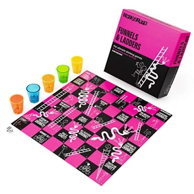 Imagen de THE TWIDDLERS Funnels &amp; Ladders: El Mejor Juego de Mesa para Beber Set Regalo Despedida Solteros