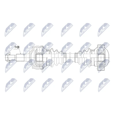 Imagen de NTY NPW PS 018 Árbol de transmisión Eje trasero izquierda, trasero, derecha 650mm Caja cambios manual, 6 marchas
