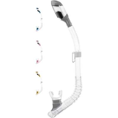 Imagen de Cressi Minidry Tubo de Snorkel para Niños Unisex, Transparente/Plata