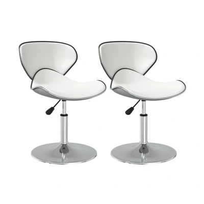 Imagen de vidaXL Set de 2 Sillas Blancas del Comedor Forma Zigzag