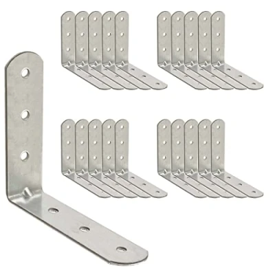 Imagen de OMIDEAS 20 x Soporte de Esquina (60 60 16) Conectores Angulo Escuadra madera ángulo Acero galvanizadas
