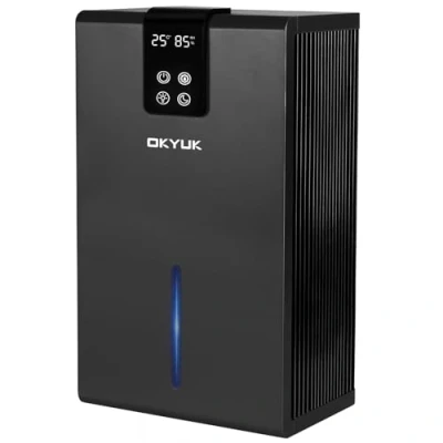 Imagen de deshumidificador eléctrico 2700 ml, para el hogar con apagado automático, luz LED de 7 colores, ideal caravanas, baños, dormitorios, sótanos (negro)