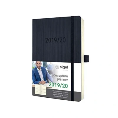 Imagen de SIGEL C2006 Agenda semanal 2019 / 2020, Conceptum, 18 meses, tapa blanda, 13,5 x 21 cm, negro