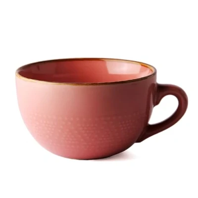 Imagen de taza de café grande, 700 ml, gres, tazas capuchino XXL, cerámica, cuenco grande con asa, para ensalada, porcelana