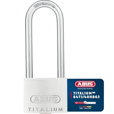 Imagen de ABUS Titalium 64TI/40HB63 candado con grillete alto cerradura de sótano cuerpo aluminio especial acero endurecido nivel seguridad 5