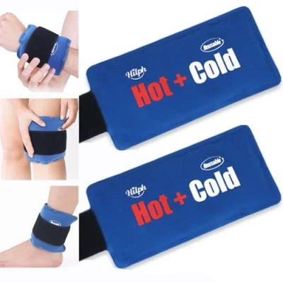 Imagen de Hilph Bolsa de Gel Frio o Calor para Lesiones, 2 uds Lesiones con Velcro Elástico, Hielo Deportivas Reutilizable, Multifunktional Rodilla, Tobillo, Brazo