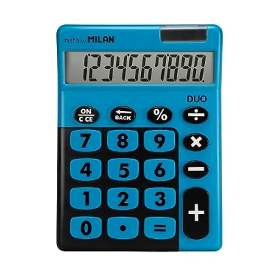 Imagen de MILAN® Caja calculadora sobremesa 10 dígitos Duo, Azul