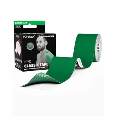 Imagen de Kintex Cinta Kinesiologica Kinesiotape Resistente al Agua y a la Piel, 5cmx5m, para Deporte, Cintas Elásticas Fisioterapia Venda Elástica Adhesiva Vendas (Verde)
