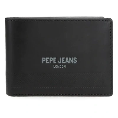 Imagen de Pepe Jeans Deep Cartera Horizontal con Monedero Negro 11x8x1 cms Piel by Joumma Bags