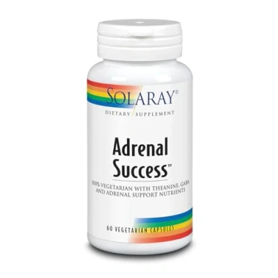 Imagen de SOLARAY Adrenal Success Adaptógenos Herbarios + Gaba &amp; L theanine Para Un Apoyo Saludable Al Estrés Apto Veganos 60 Vegcaps, One size.