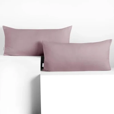 Imagen de DecoKing 2 Fundas de cojín 40 x 80 cm, algodón, con Cremallera, Color ámbar