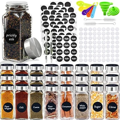 Imagen de JOTOL Set de Botes para Especias Cristal con Tapa, 24pcs, Tarros Pequeños incluye Pegatinas Cocina