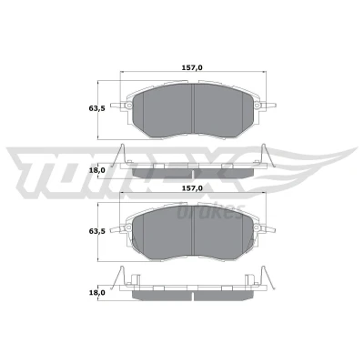 Imagen de TOMEX brakes TX 15 54 Juego de pastillas freno Eje delantero con avisador acústico desgaste SUBARU: Forester IV, Outback III