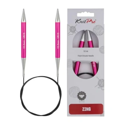 Imagen de Knit Pro Zing Fija de Tejer Circulares, Aluminio, Multicolor, 80 cm x 10.00 mm