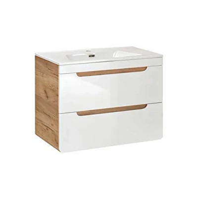 Imagen de Mueble de Lavabo 60 cm Aruba White con Incluido, Colgante, Color Blanco Brillo, Muebles baño Modernos