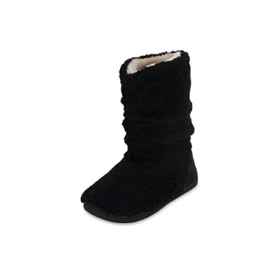 Imagen de Polar pantuflas de sherpa para hombre, espuma viscoelástica, interiores, con suela goma antideslizante, suaves, cálidas y esponjosas, casa, Black, 42 2/3 EU