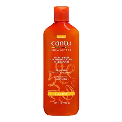 Imagen de Cantu Champú hidratante con manteca de karité sin sulfatos para rizos y cabello texturizado 1 paquete (1 x 400 ml), el embalaje puede diferir
