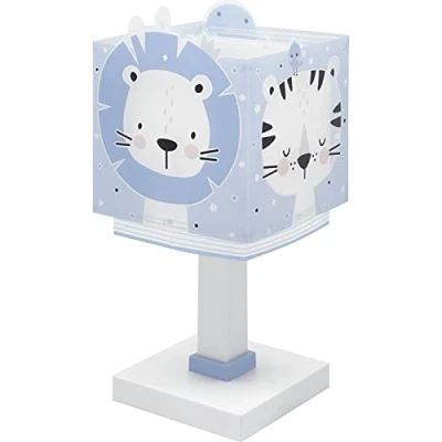Imagen de Dalber Lámpara Infantil De Mesa Baby Jungle Jungla Azul, Oso León Tigre Conejo, 63111T, E14