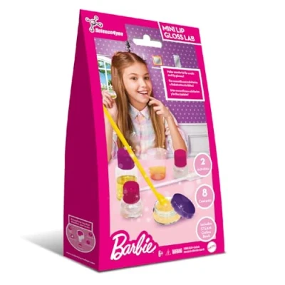 Imagen de Science4you Mini Kit para Hacer Brillo de Labios Barbie Crea Tus Propios Brillos y Exfoliante Labial 8 Contenidos Belleza Incluidos, Regalo Original Niñas 6 7 9+