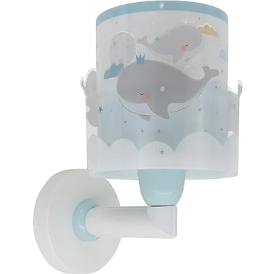 Imagen de Dalber Lámpara aplique de pared infantil Ballenas Azul animales, 15W, 61179T