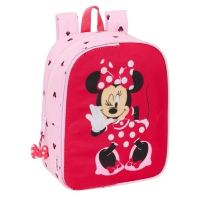 Imagen de Safta MINNIE MOUSE NAIVE Mochila Guardería, Adaptable a Carro, Fácil Limpieza, Ideal para Niños de Diferentes Edades, Cómoda y Versátil, Calidad Resistencia, 22x10x27 cm