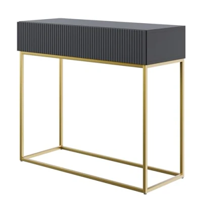 Imagen de Selsey Veldio Mesa de Consola, Madera ingeniería Metal, Negro, 90 cm Longueur