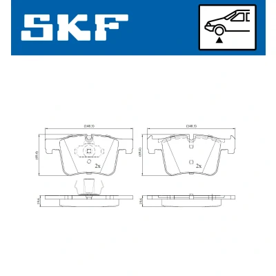 Imagen de SKF VKBP 80103 Juego de pastillas freno preparado para indicador desgaste BMW: 3 Berlina