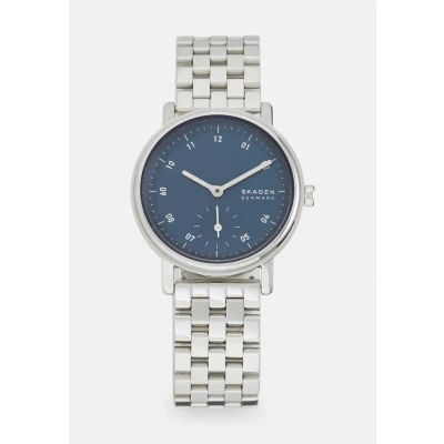 Imagen de Skagen Kuppel reloj para mujer, movimiento de cuarzo con correa acero o piel, Tono plata y azul, 32MM