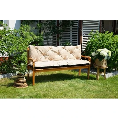 Imagen de 4L Textil cojin para Banco Jardin Exterior Cojines Bancos Palet (180x60x50 cm, Beige)