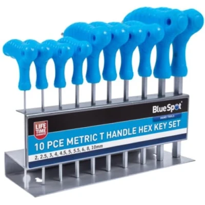 Imagen de BlueSpot Tools 12185 Juego de llaves hexagonales (10 unidades, mango en T, 2 a 10 mm)