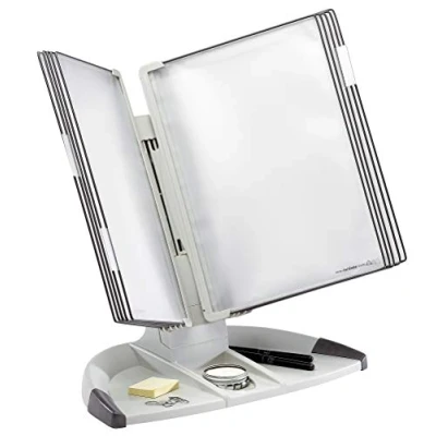 Imagen de Tarifold Es 734300 Expositor de sobremesa Design A4 para catálogos con 10 Fundas PP, Color Gris