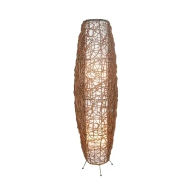 Imagen de lámpara de pie &#039;Nias&#039; (Moderno) en Marrón hecho Madera e.o. para Salón &amp; Comedor (2 llamas, E14) Lindby