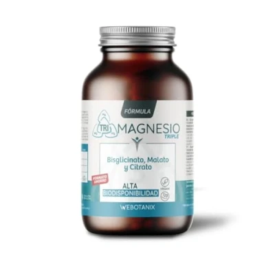 Imagen de WeBotanix Fórmula Triple Magnesio Bisglicinato, Dimagnesio Malato y Citrato de Vitamina B6 Con para Energía, Bienestar Salud Muscular Vegano (120 Cápsulas)