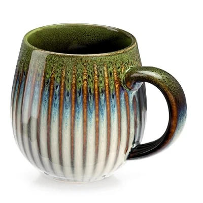 Imagen de TELANKS taza de café grande, 500 ml, grande capuchino, tazas cerámica, porcelana, té con asa, gres