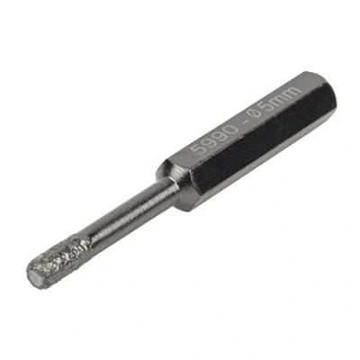 Imagen de wolfcraft Broca Para taladrado en seco recubierta de diamante, vástago hexagonal, Ø 5 mm I 5990000 taladrar azulejos, gres fino y cerámica