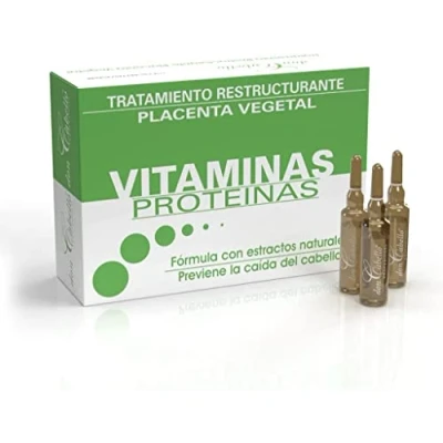 Imagen de Don Cabello Ampolletas capilares Tratamiento capilar anticaída Fortalece las fibras Extracto de placenta vegetal y vitaminas promueve el crecimiento 12 Ampollas x 10 ml